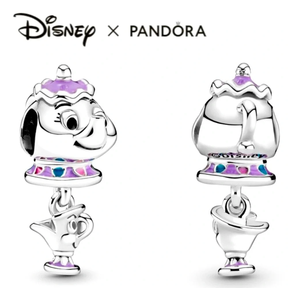 NWOT Pandora x Disney Beauty & the Beast Mr Potts & Chip Dangle Charm 799015C01